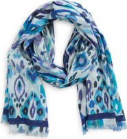 Echo Metallic Ikat Floral Scarf