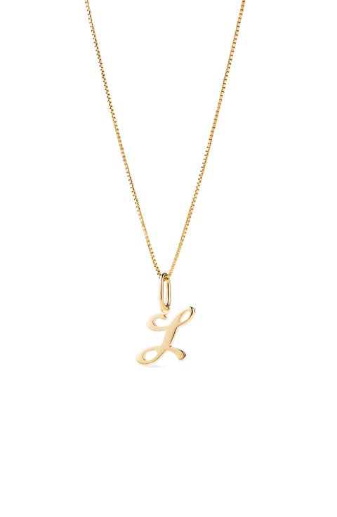 Solid Yellow Gold - Script Letter Necklace