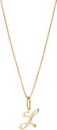 Ana Luisa Solid Yellow Gold - Script Letter Necklace