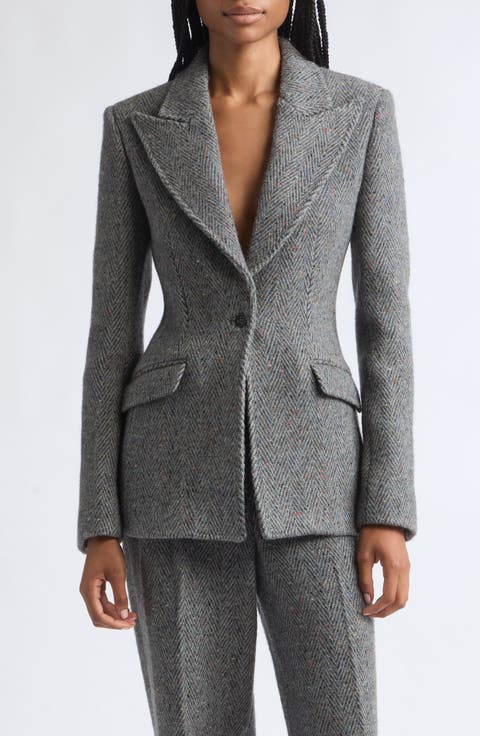 Leiva Cashmere & Wool Herringbone Jacket