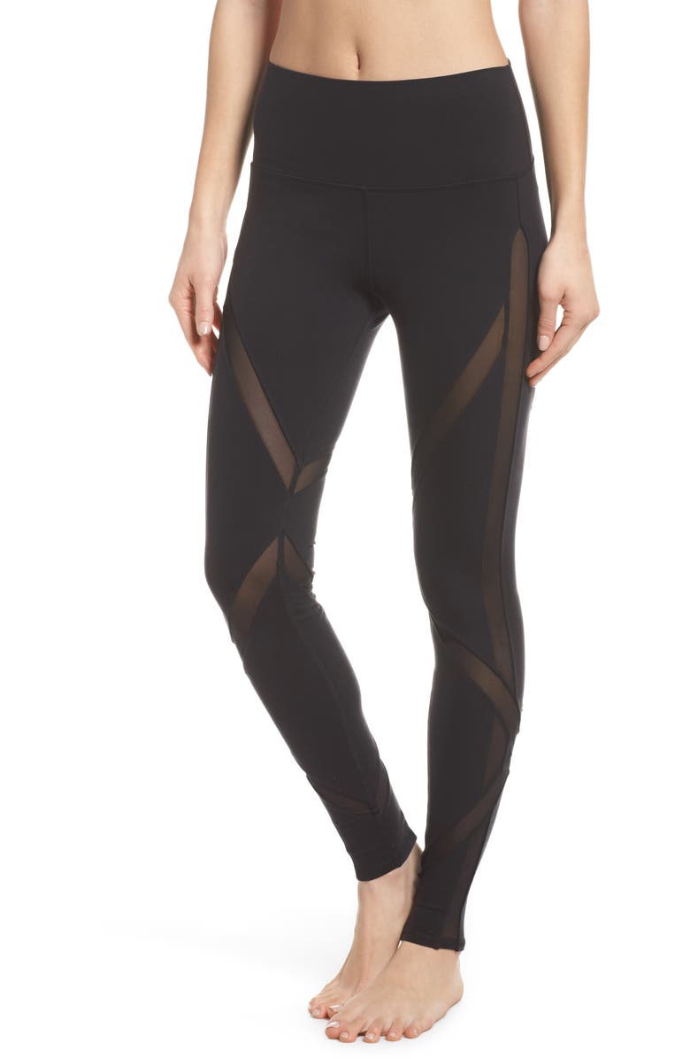 Alo High Waist Mesh Inset Leggings, Main, color, 