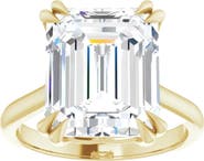 Bliss Diamond Certified 5Ct Emerald Cut Diamond Designer Engagement Ring Lab Grown 14k Gold