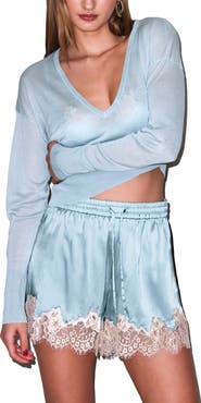 Fleur Du Mal Sheer Knit V-Neck Sweater