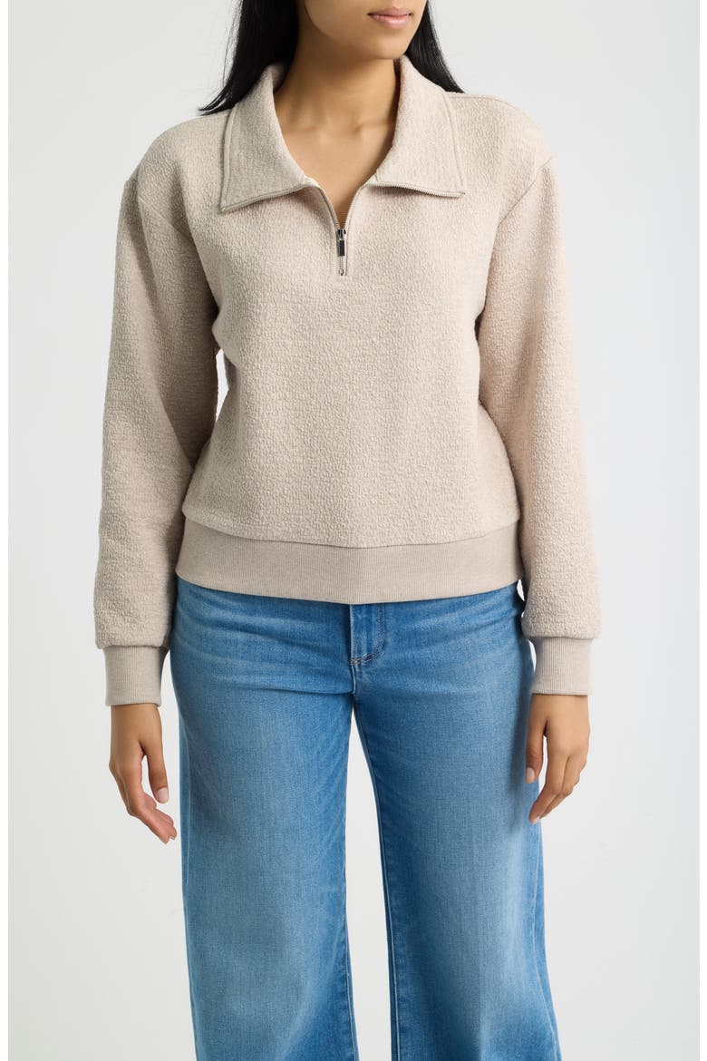 Sunday Half-Zip Pullover, Main, color, FROSTED OAT