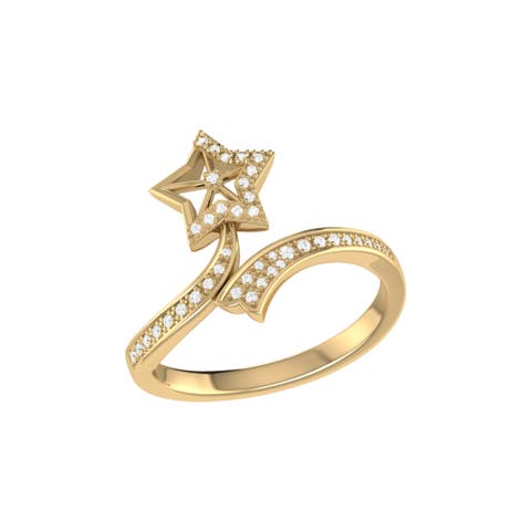 Lucky Star Twist Sterling Silver Diamond Ring