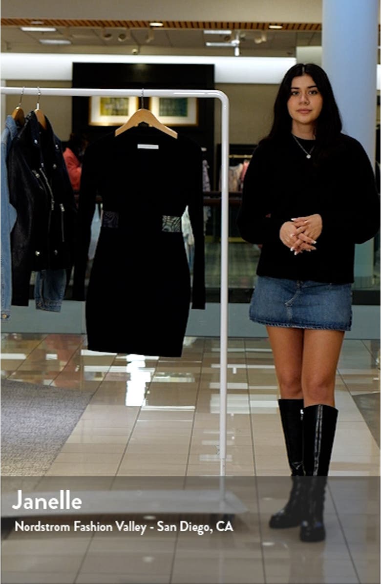 Notch Neck Long Sleeve Body-Con Minidress, sales video thumbnail