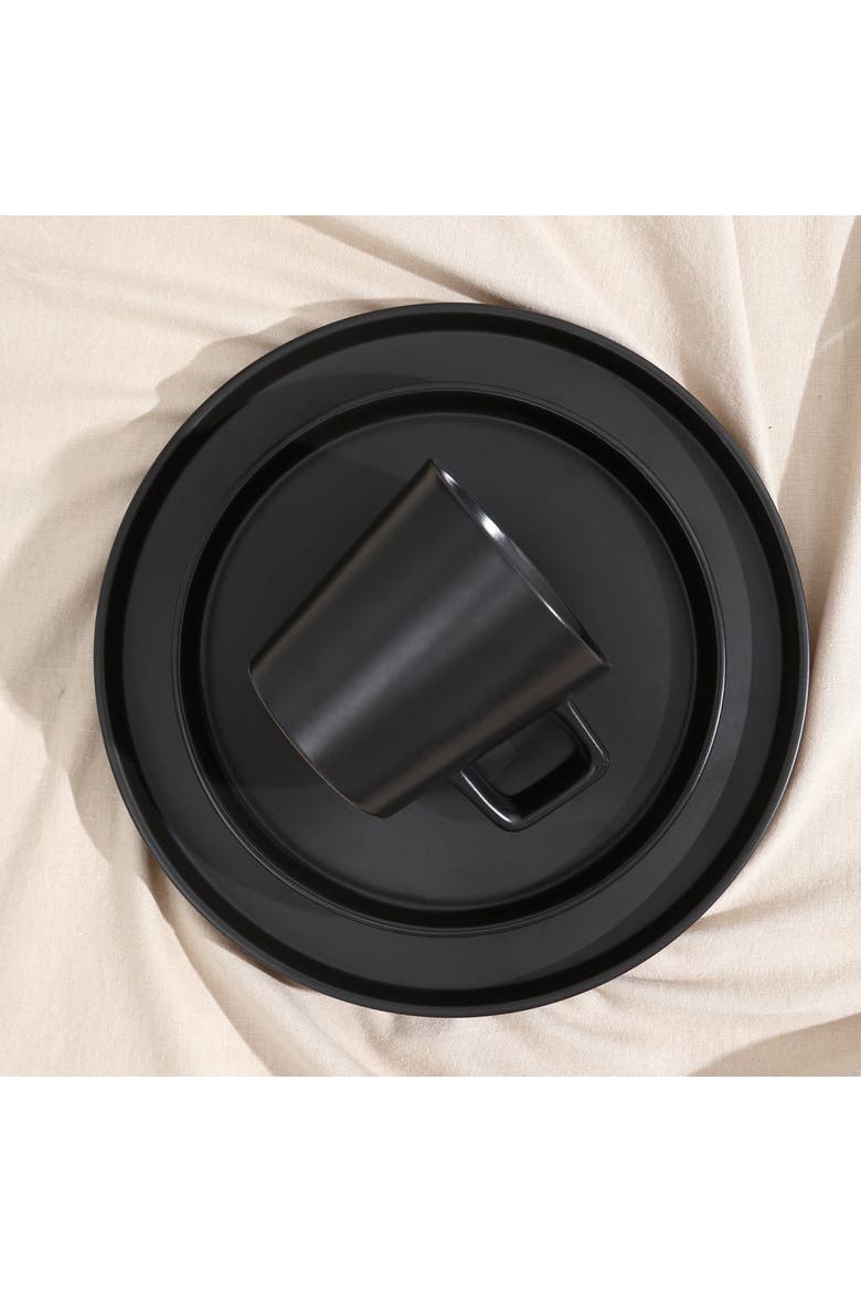 Celina Stoneware 32-Piece Dinnerware Set, Alternate, color, Black Matte