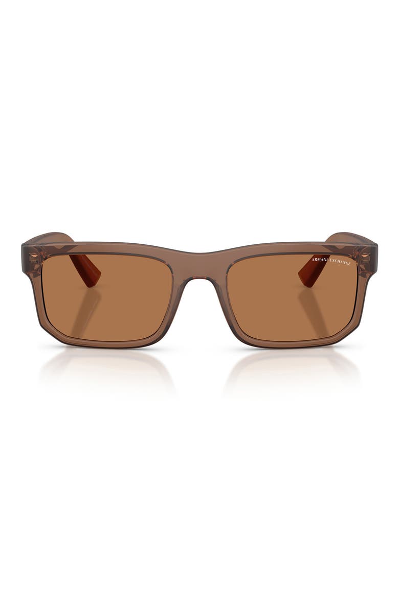 56mm Square Sunglasses, Main, color, MATTE FROSTED BROWN / BRONZE