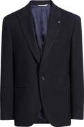 Jack Victor Erie Peak Lapel Navy Textured Wool Blazer
