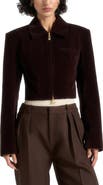 Manière De Voir Adina Velvet Cropped Jacket