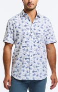 Robert Graham Alboran Short Sleeve Stretch Cotton Button-Up Shirt