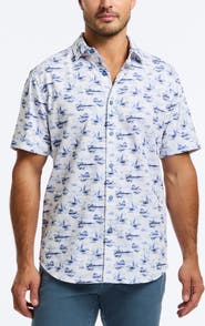 Robert Graham Alboran Short Sleeve Stretch Cotton Button-Up Shirt