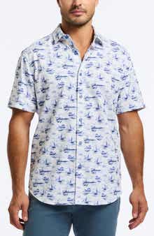 Robert Graham Alboran Short Sleeve Stretch Cotton Button-Up Shirt