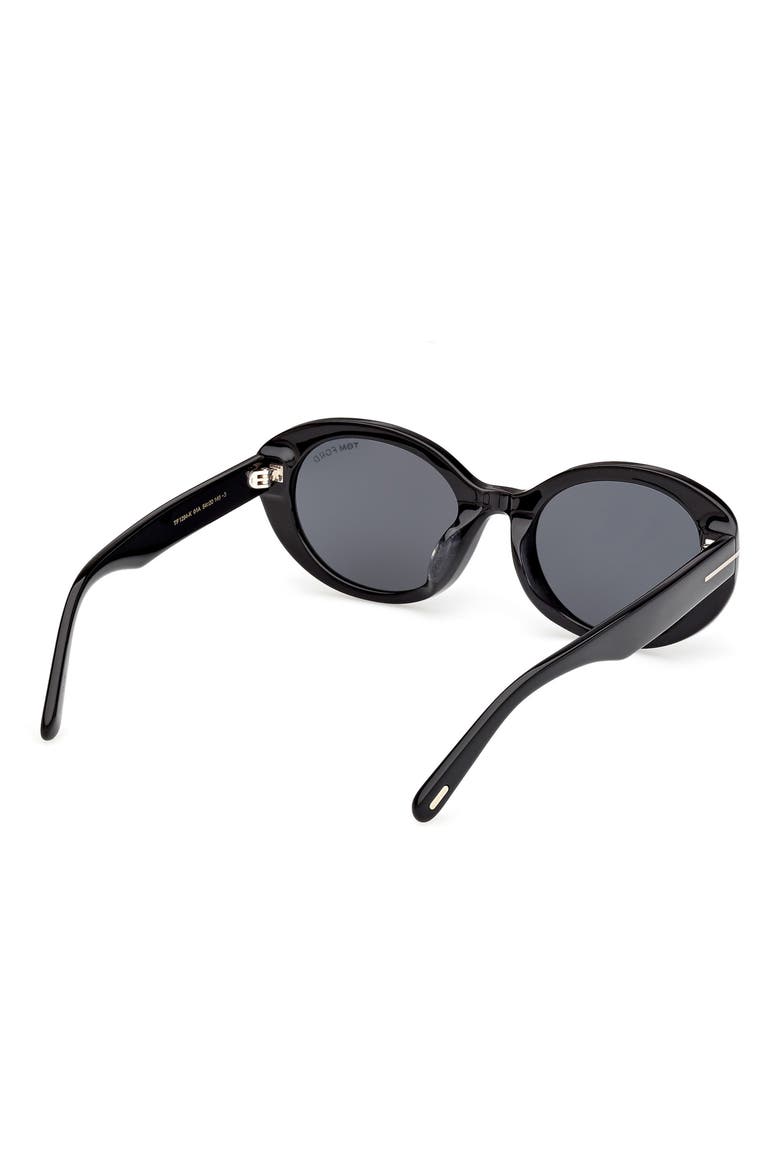Jasmin 54mm Oval Sunglasses, Alternate, color, SHINY BLACK / SMOKE