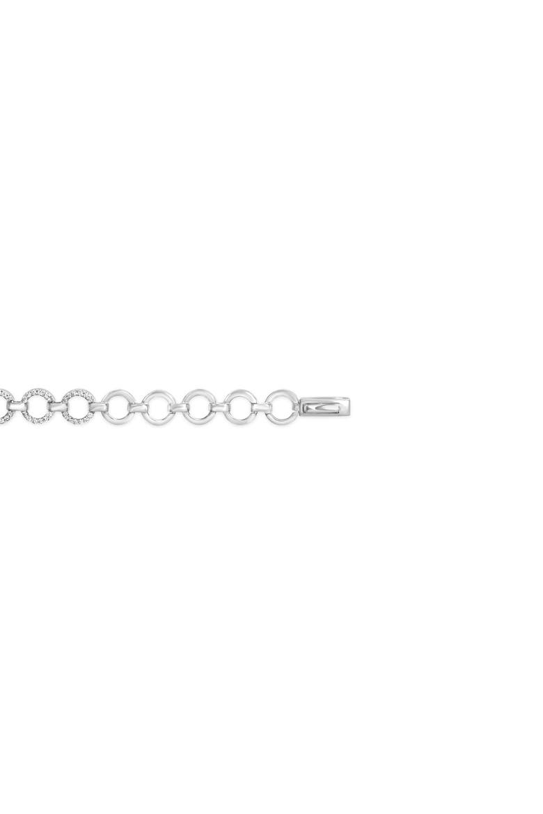 Silver 1.00 Cttw Diamond Interlinking Open Circle Link Bracelet, Alternate, color, Silver