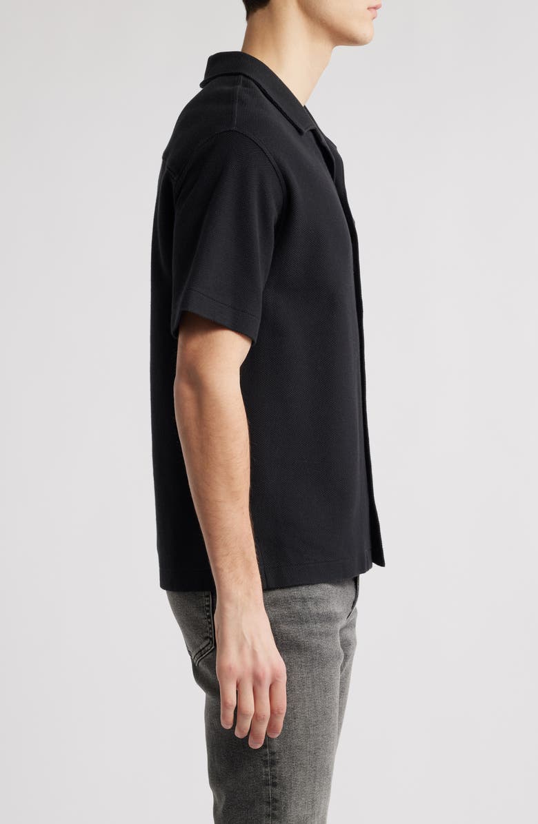 FRAME Relaxed Jacquard Camp Shirt, Alternate, color, Black