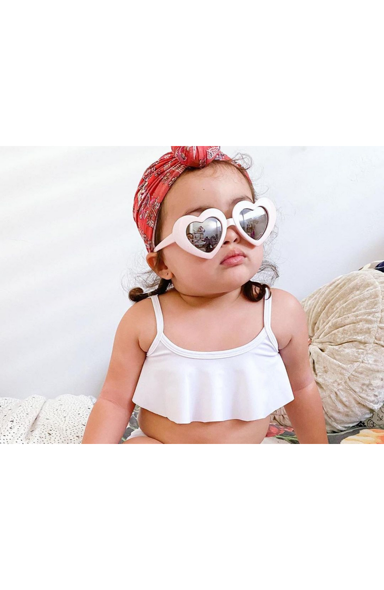 CITY THREADS Girls UPF 50+ Flounce Bikini Top, Alternate, color, Black