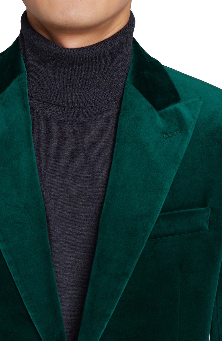 Jack Victor Erie Peaked Lapel Velvet Tuxedo Jacket, Alternate, color, 