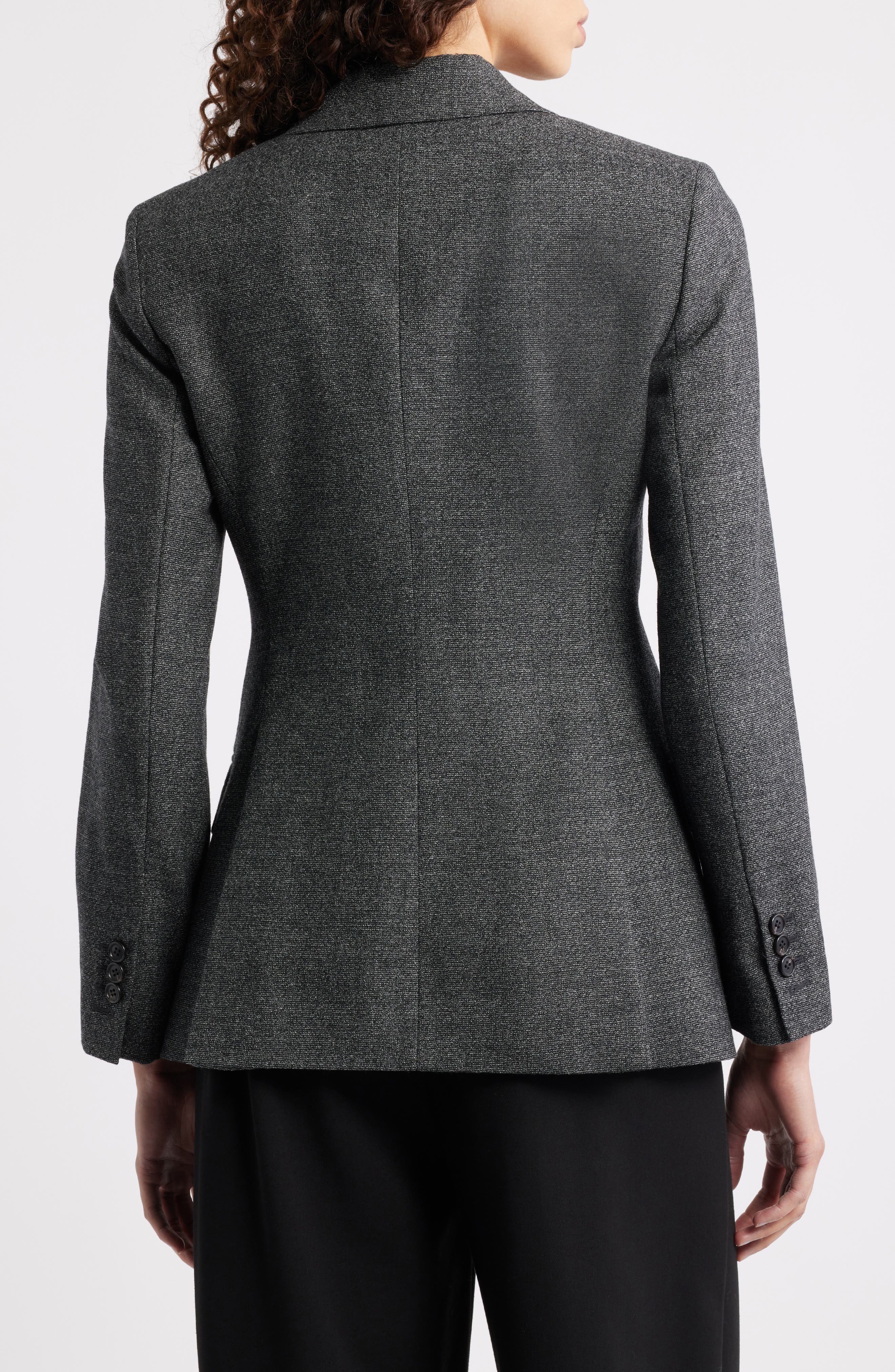 Lynnia Marled One-Button Virgin Wool Blazer - image 2