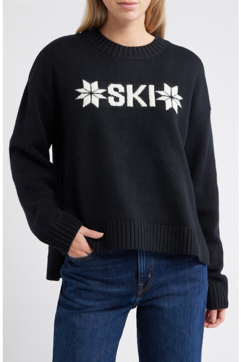 Bliss Ski Sweater, Main, color, BLACK