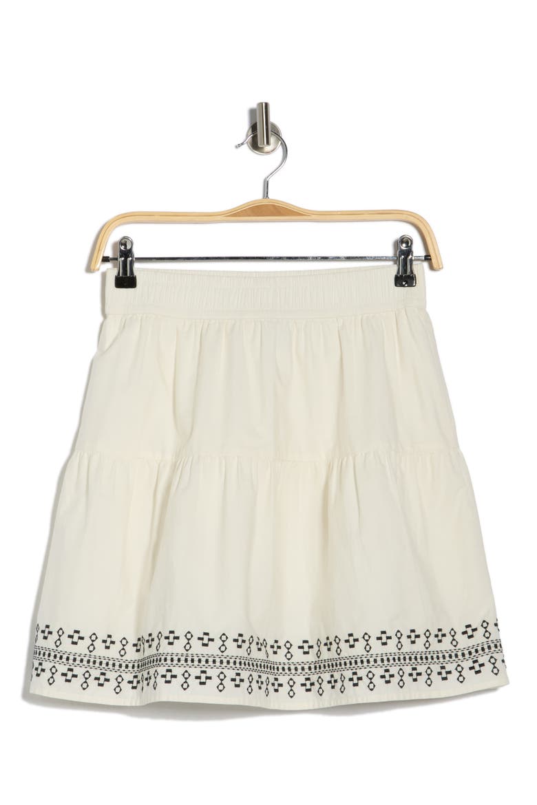 Embroidered Cotton Blend Miniskirt, Alternate, color, IVORY COMBO