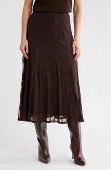 Knit Lace Midi Skirt