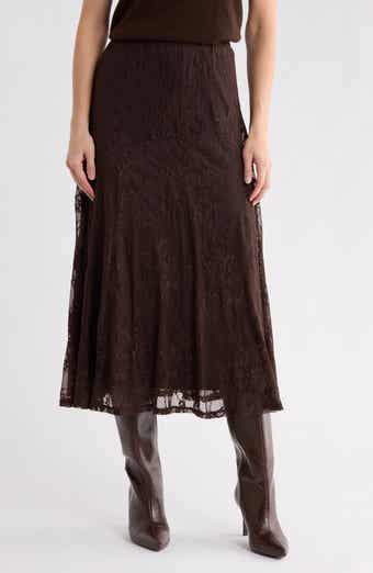 Knit Lace Midi Skirt
