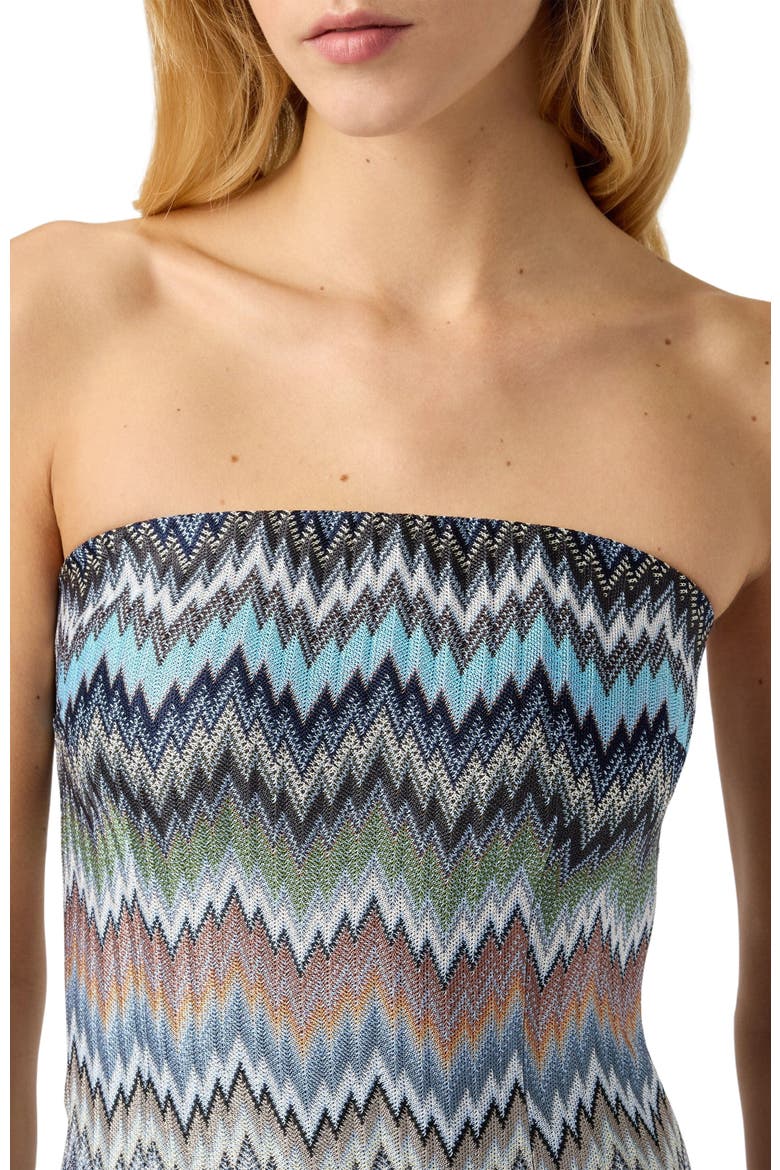 Mini Dress In Viscose Chevron Snake Motif, Alternate, color, Multicoloured