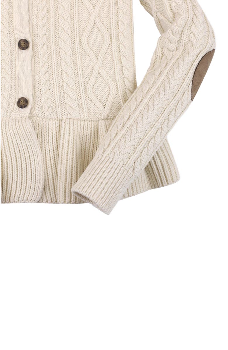 Hope & Henry Girls' Cable Peplum Cardigan, Kids, Alternate, color, 