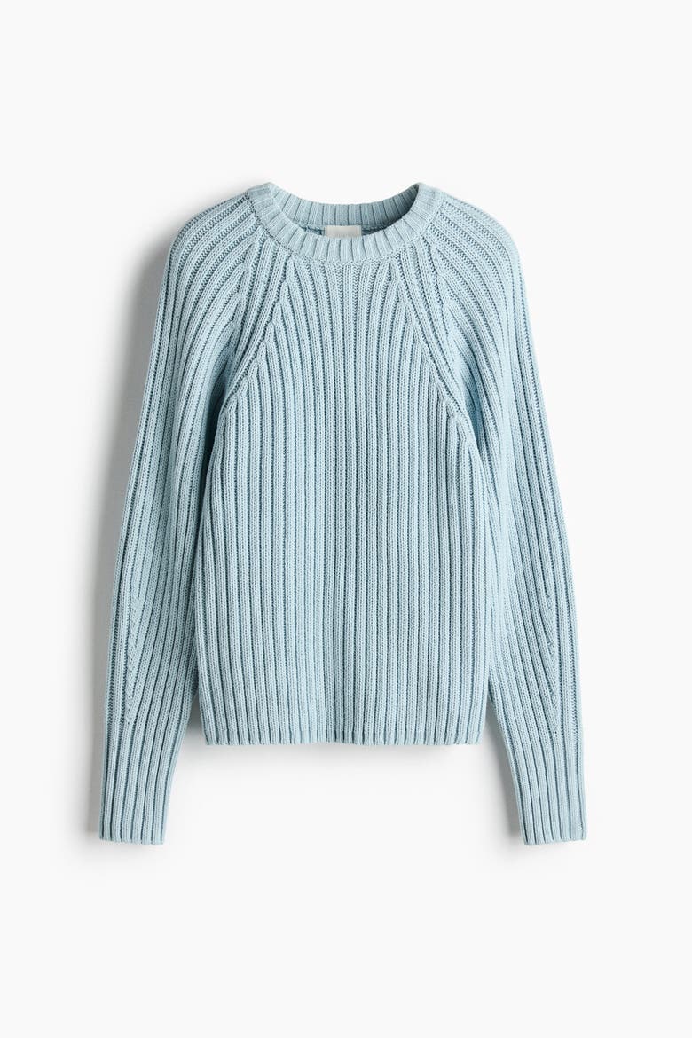 Rib-knit Sweater, Alternate, color, Light blue