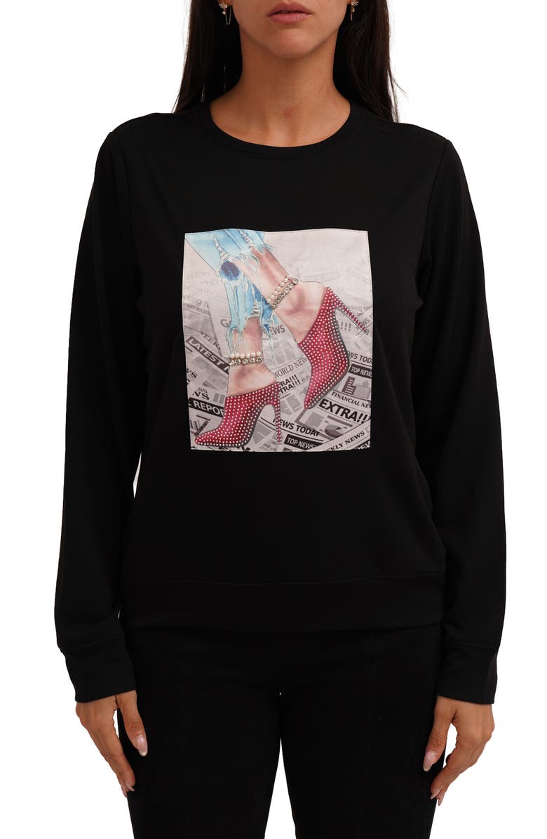 CYRUS Red Shoes Sweatshirt, Main, color, Black