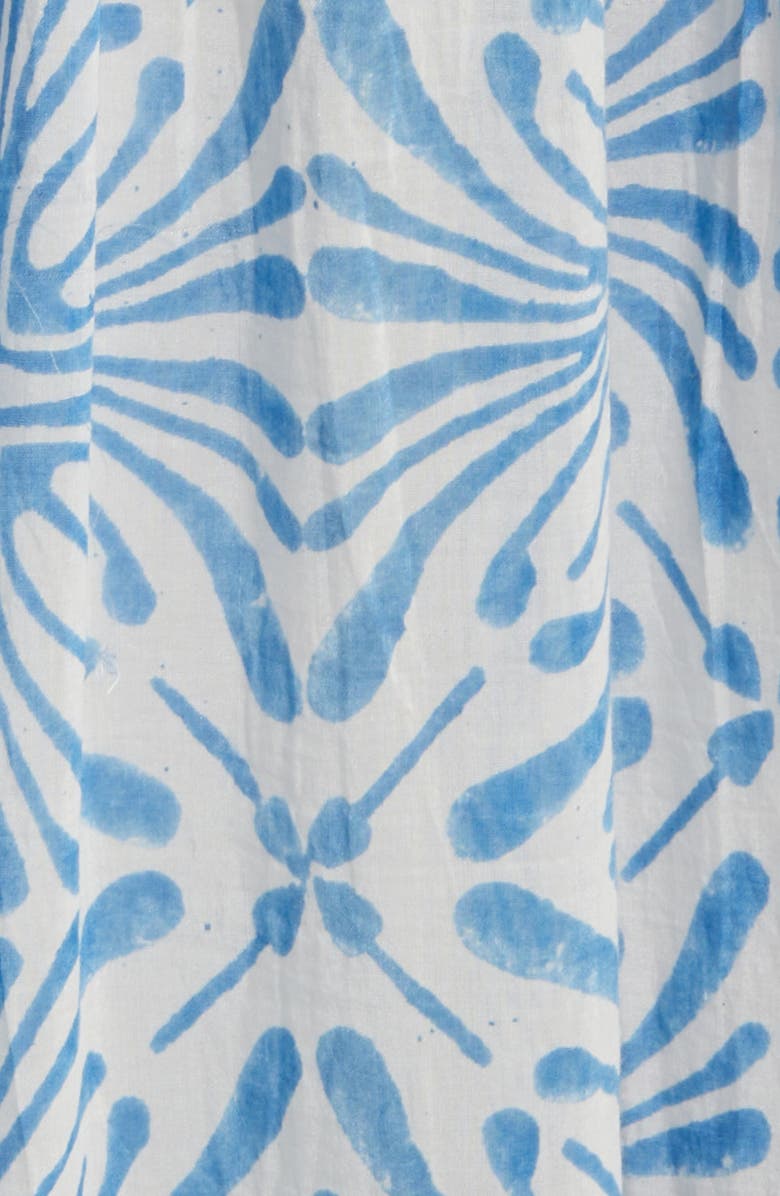 ALICIA BELL Cutout Tie Front Cotton & Silk Cover-Up Maxi Dress, Alternate, color, Blue Psychedelic