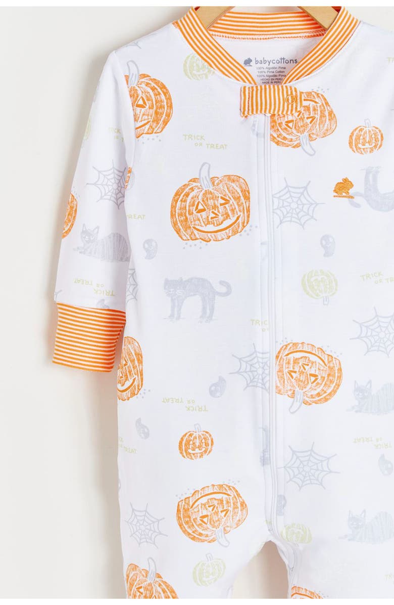 Babycottons Premium Peruvian Pima Cotton Halloween Glow Footie Pajamas For Infant, Alternate, color, 