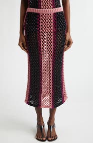 Diotima Stripe Spice Embellished Sweater Skirt