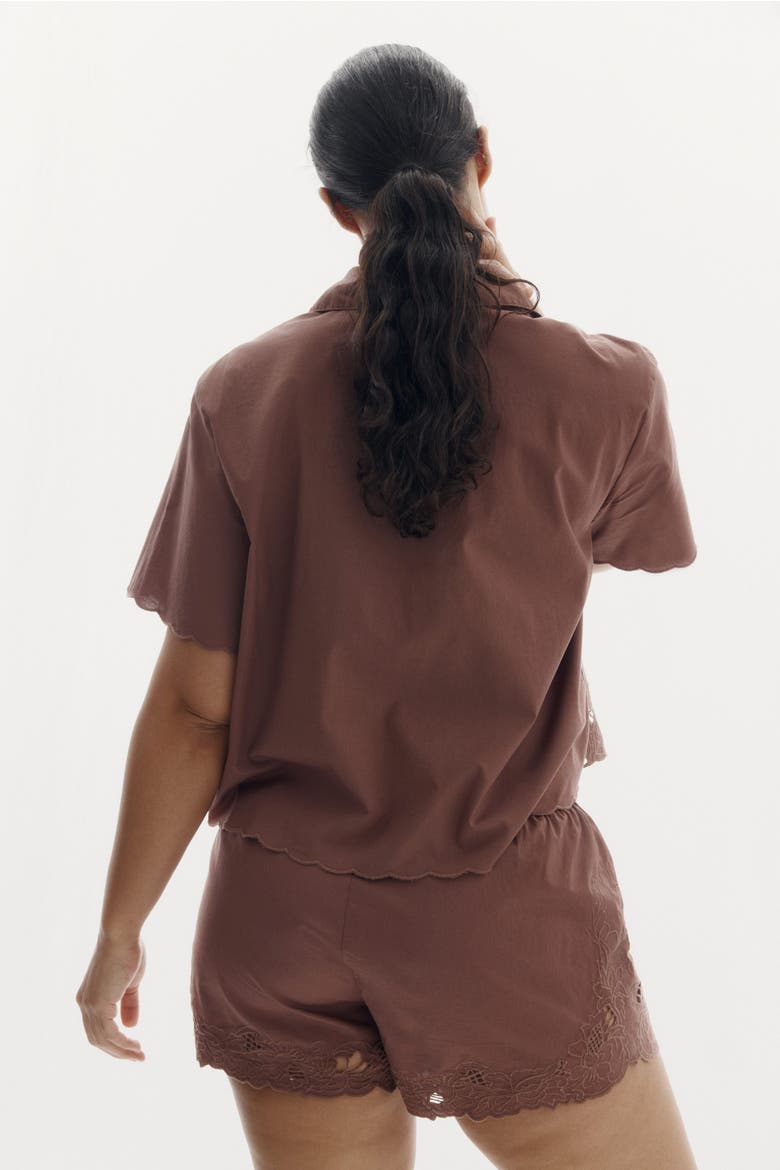 Broderie Anglaise Pyjamas, Alternate, color, Dusty red