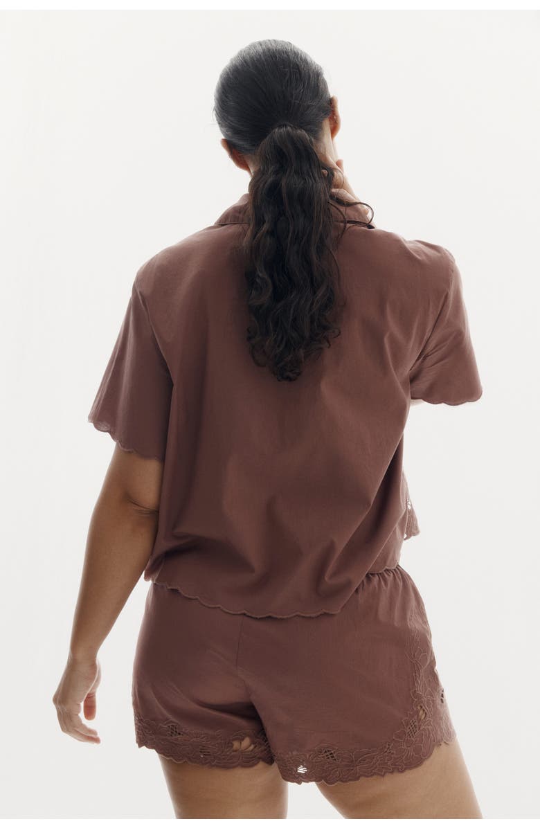 H&M Broderie Anglaise Pyjamas, Alternate, color, Dusty Red