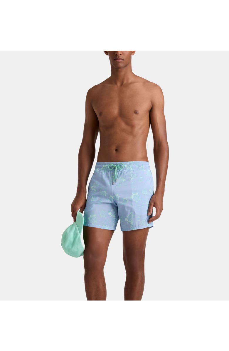 Vilebrequin Ultra-light and packable Swim Trunks, Main, color, Cyan