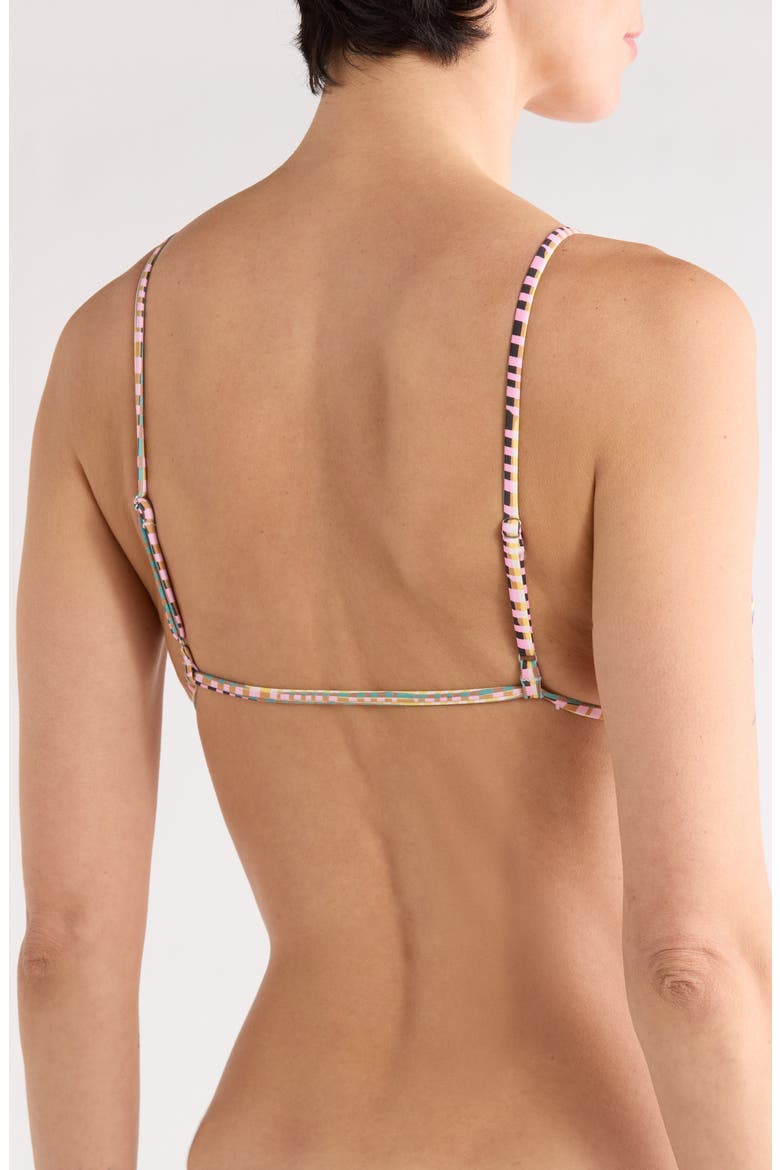 Crossed Path Triangle Bikini Top, Alternate, color, PINK MULTI