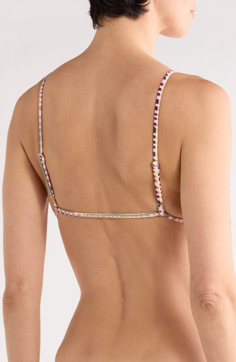 Volcom Crossed Path Triangle Bikini Top, Alternate, color, Pink Multi