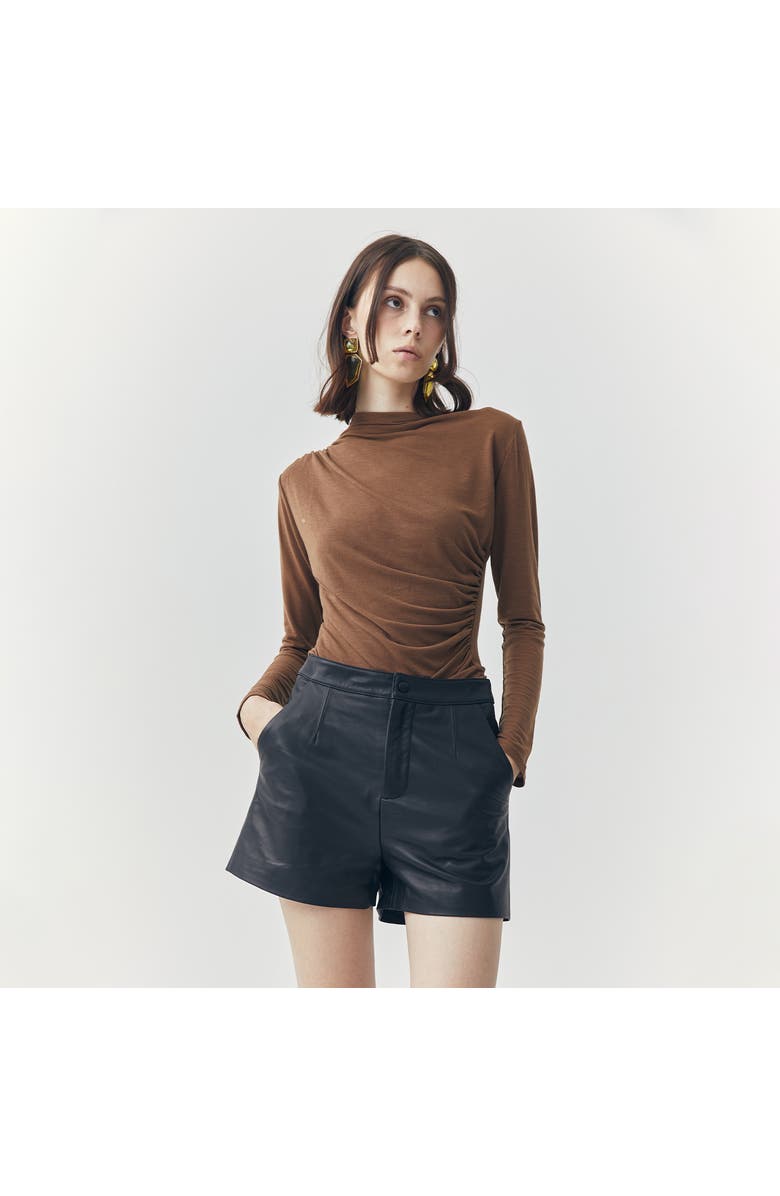 ATS Wren Short Leather Pants, Alternate, color, Black