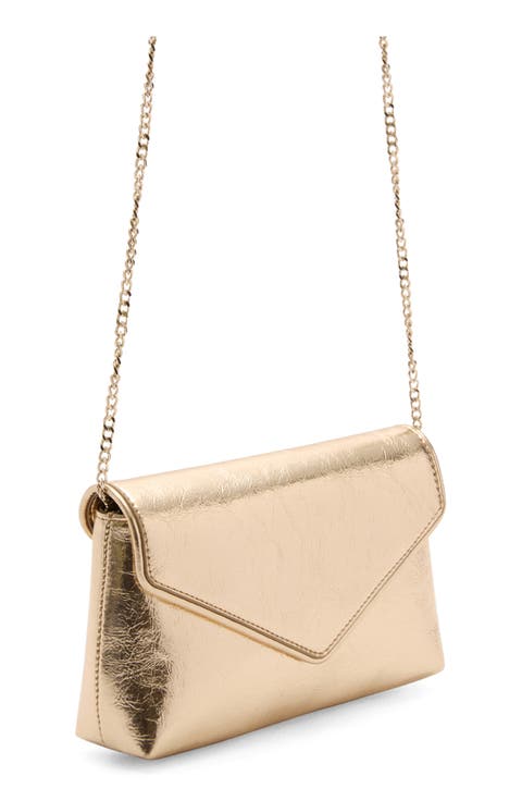 Envelope Flap Faux Leather Clutch