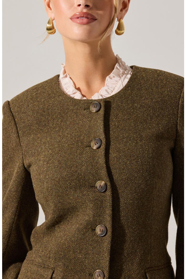 Bellmere Herringbone Tweed Jacket, Alternate, color, OLIVE