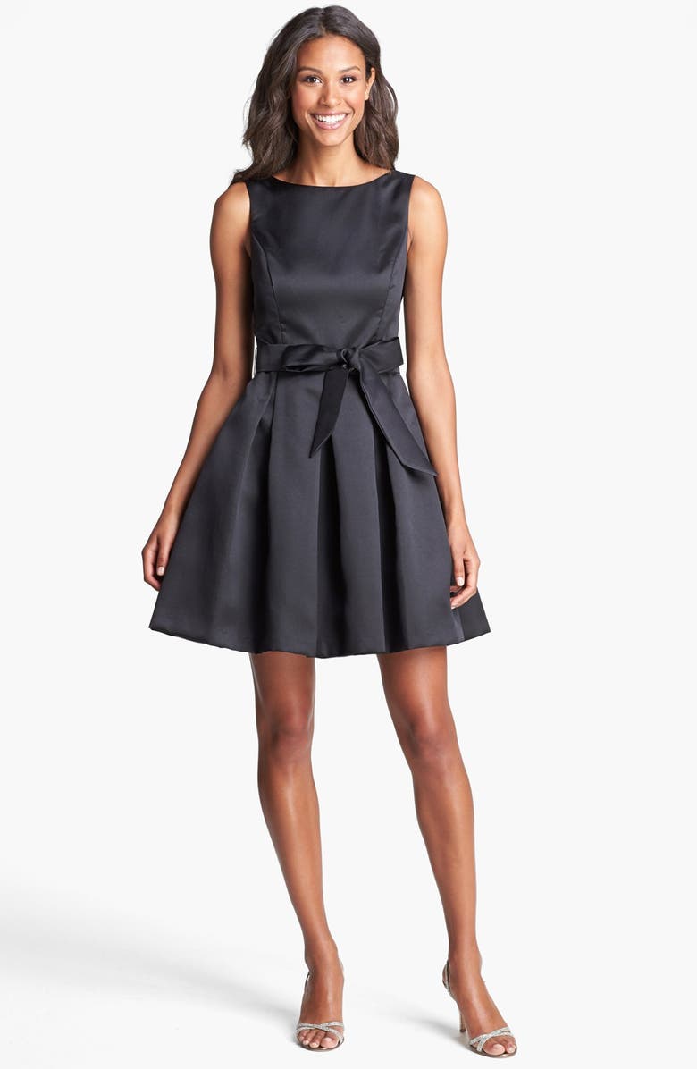 Isaac Mizrahi New York Mikado Fit & Flare Dress, Alternate, color,