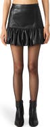 Steve Madden Annika Bubble Hem Faux Leather Miniskirt