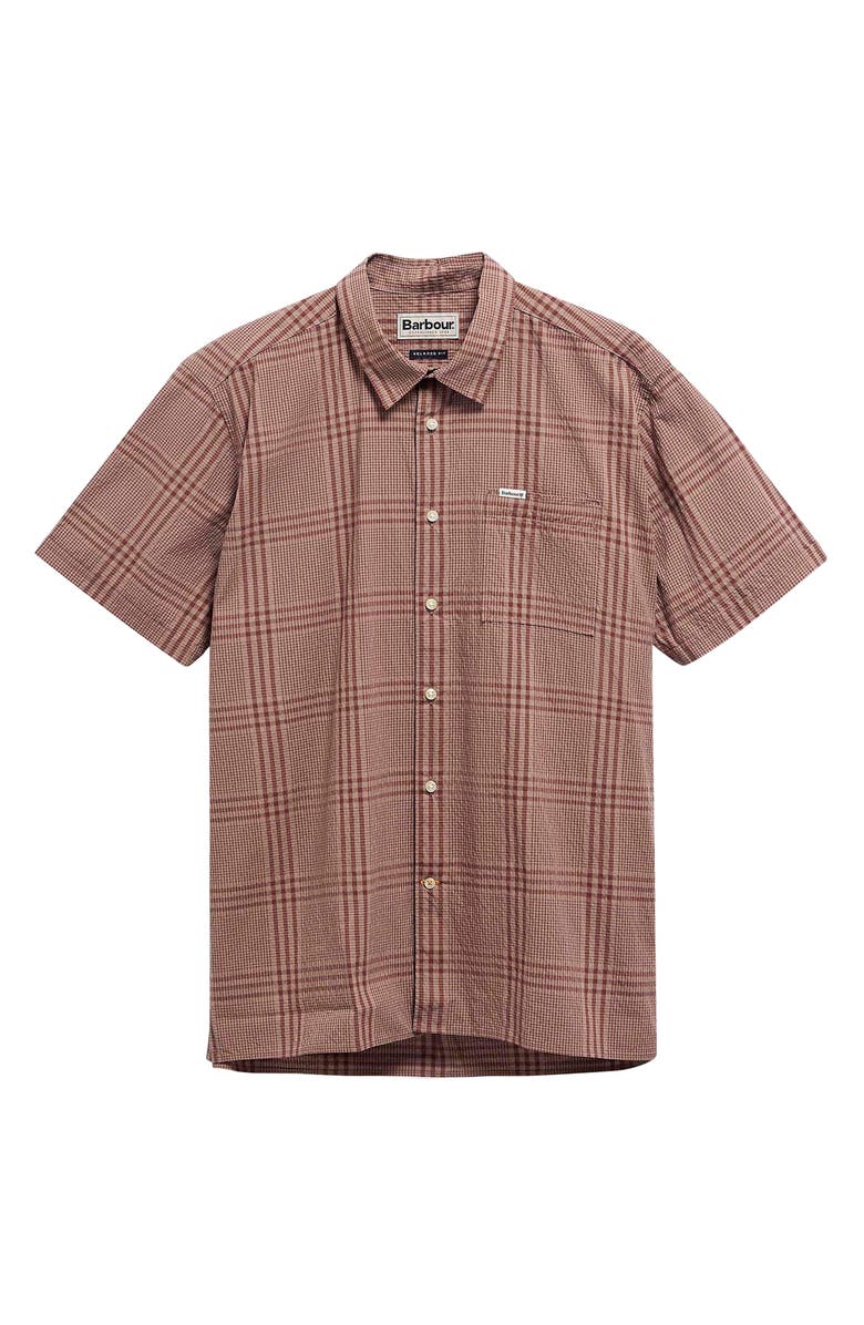 Barbour Carrock Plaid Seersucker Short Sleeve Button-Up Shirt, Alternate, color, Burnt Pepper