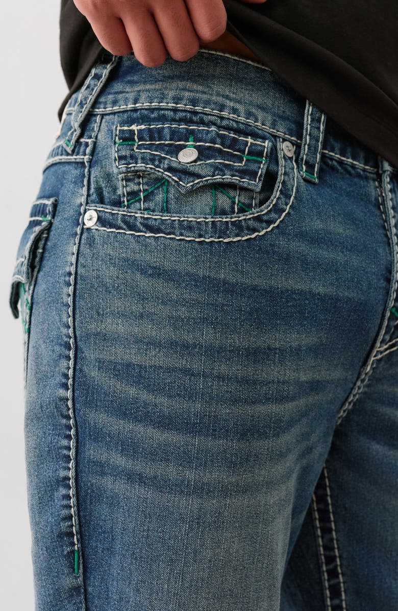 True Religion Ricky Flap Pocket Straight Leg Jeans, Alternate, color, Medium Muggy