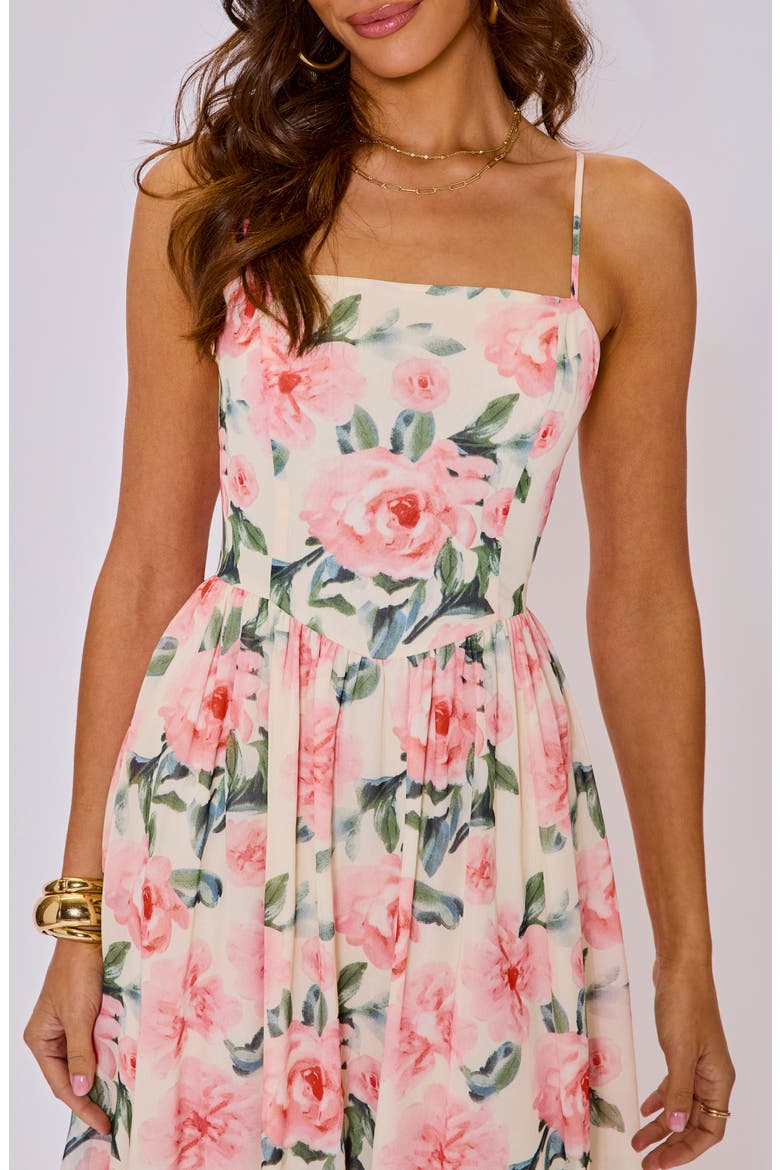 Amelie Floral Maxi Dress, Alternate, color, CREAM/ ROSE
