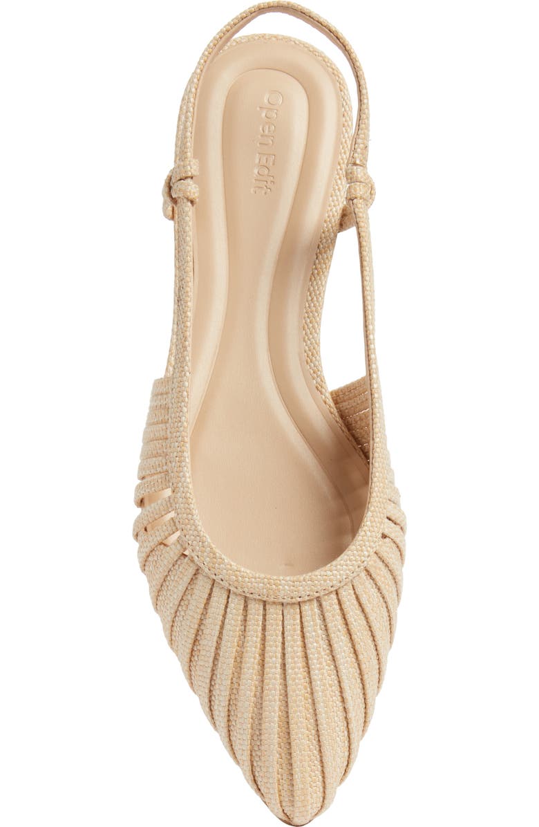 Open Edit Kaira Woven Slingback Flat, Alternate, color, Natural