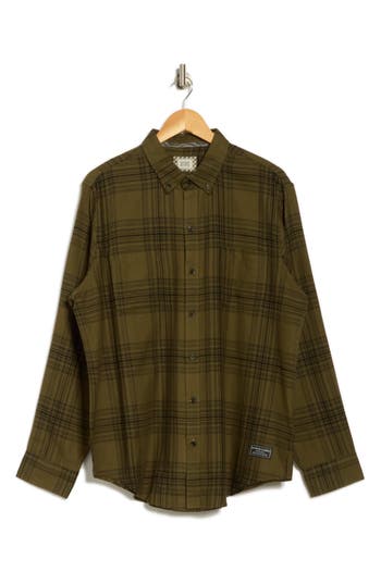 Scotch & Soda Textured Plaid Button-up Shirt In Green
