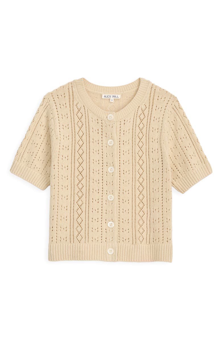 Alex Mill Elle Pointelle Cardigan, Alternate, color, Cream